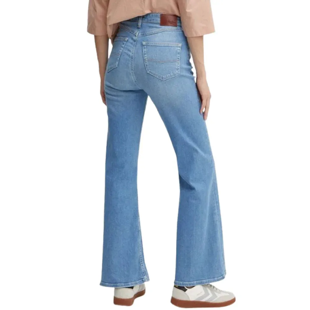 Unisex Outfit Pepe Jeans pantalone jeans da donna Flare HW Willa PL204734NC22 blu chiaro