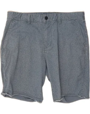 QUIKSILVER Womens Abstract Pattern Chino Shorts W33 Large Blue Cotton Comfy Stretch