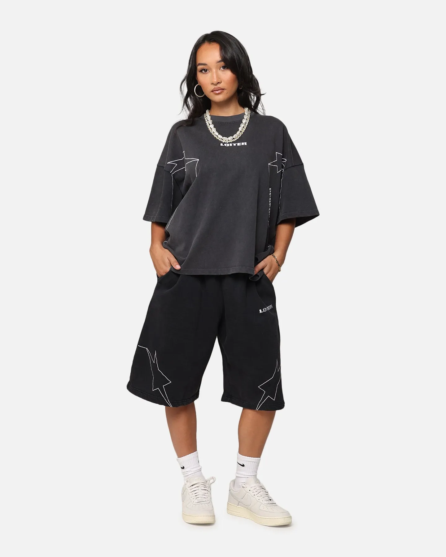 Loiter Dark Performance T-Shirt Charcoal Casual Chic Wear On-the-Go Comfort