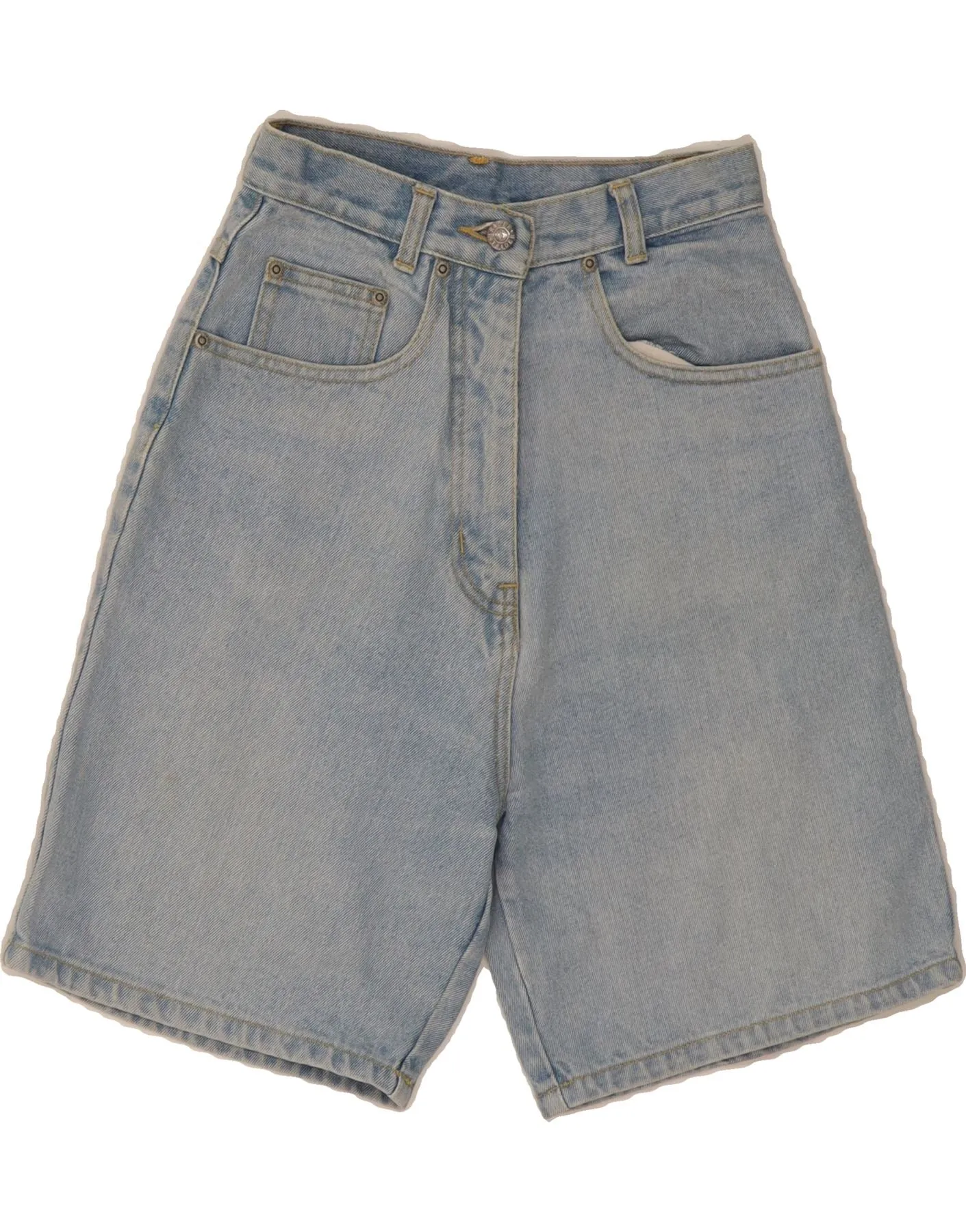 Quick Fit Style VINTAGE Womens Denim Shorts UK 10 Small W24  Blue Cotton