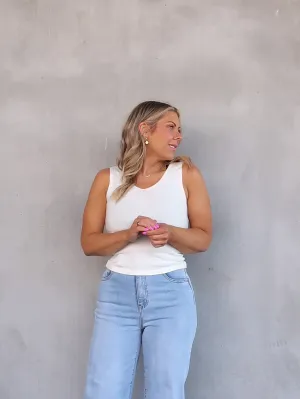 high - visibility communication Janice Knit Tank - Ivory