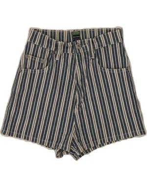 QuickDryTechnology checked shorts BENETTON Womens High Waist Denim Shorts IT 40 Small W22  Blue Striped
