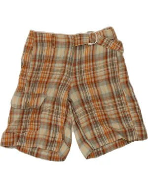 Cool Vibe garden work TRUSSARDI Womens Cargo Shorts IT 46 Large W30  Multicoloured Check Linen