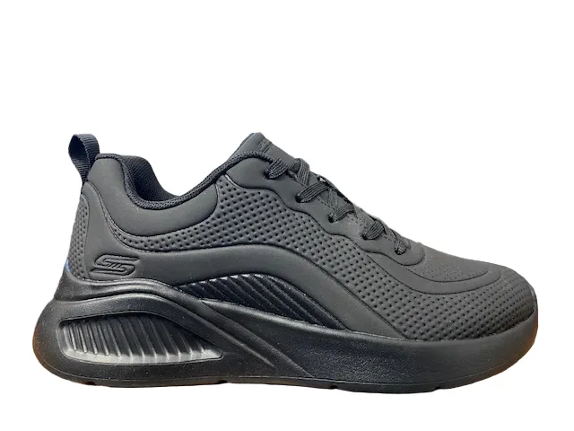 Skechers scarpa sneakers da donna con rialzo al tallone Bobs Buno How Sweet 117151/BBK nero air - flow low-top shoes