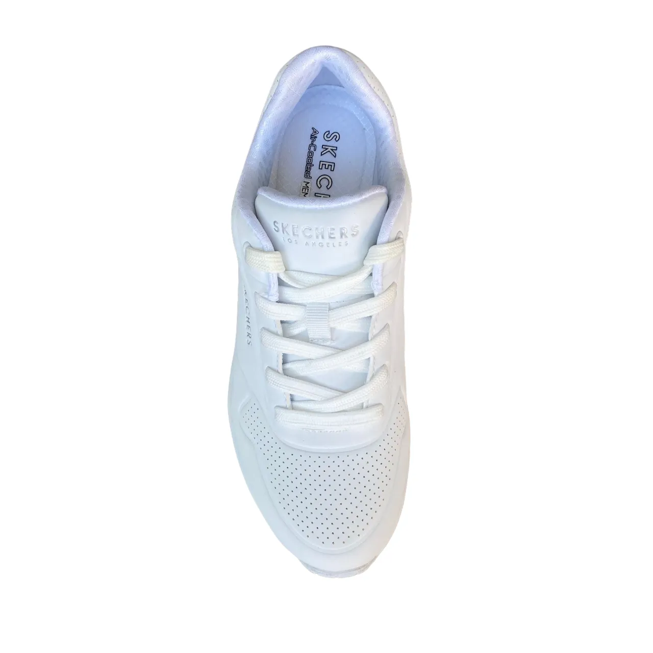 Skechers scarpa sneakers da donna Uno Stand On Air 73690/W bianca anti - microbial running shoes Oxygenation Technology