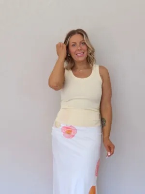 machine washable material low end Charlee Tank - Lemon