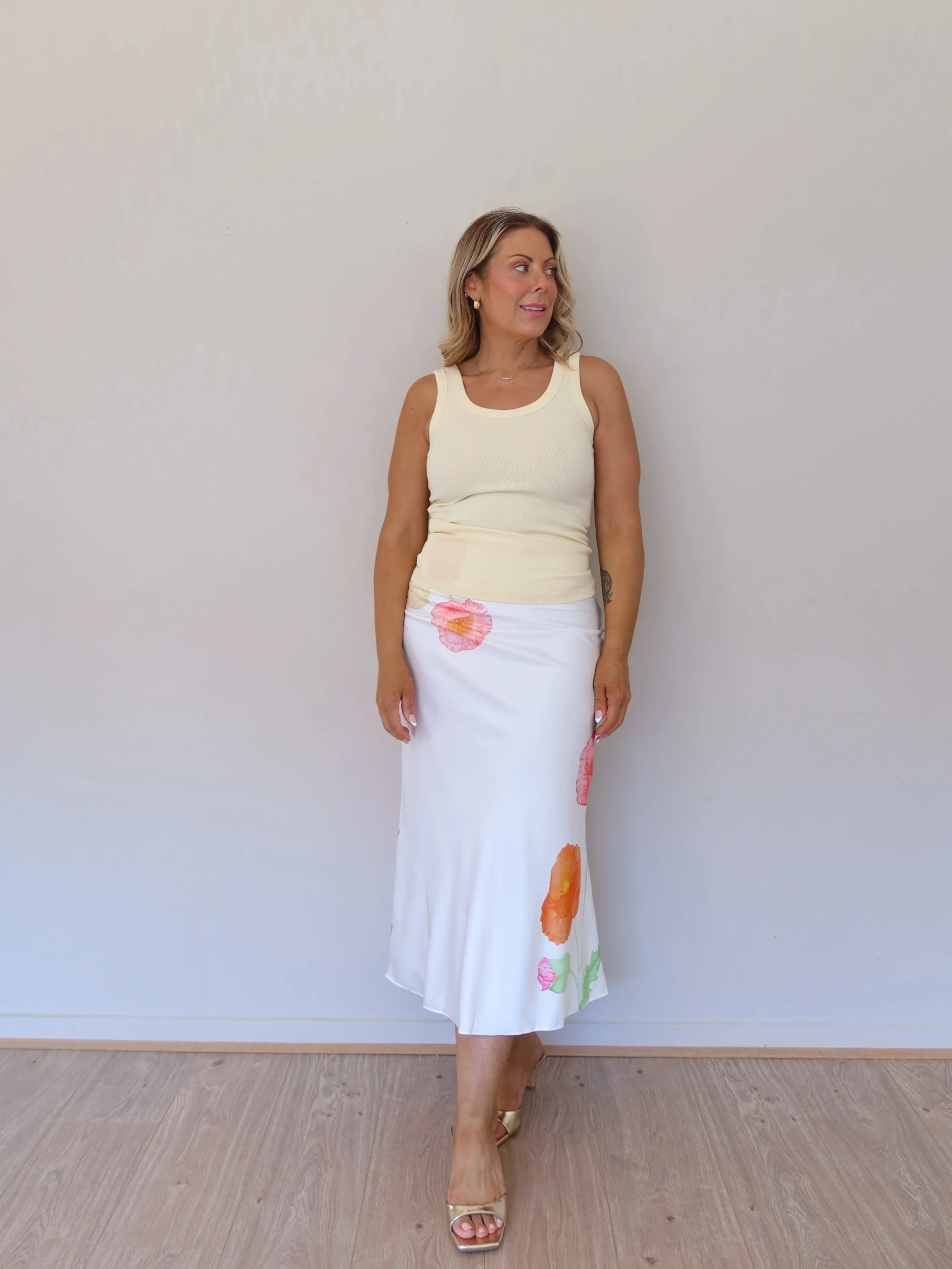 jungle scene Charlee Tank - Lemon