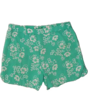 BENETTON Womens Casual Shorts XL W36 Green Floral Viscose Adaptive Tension Control