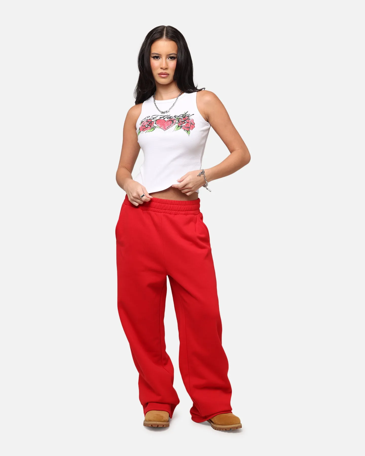 Ed Hardy Women's Rose Tank Top White waterproof loading