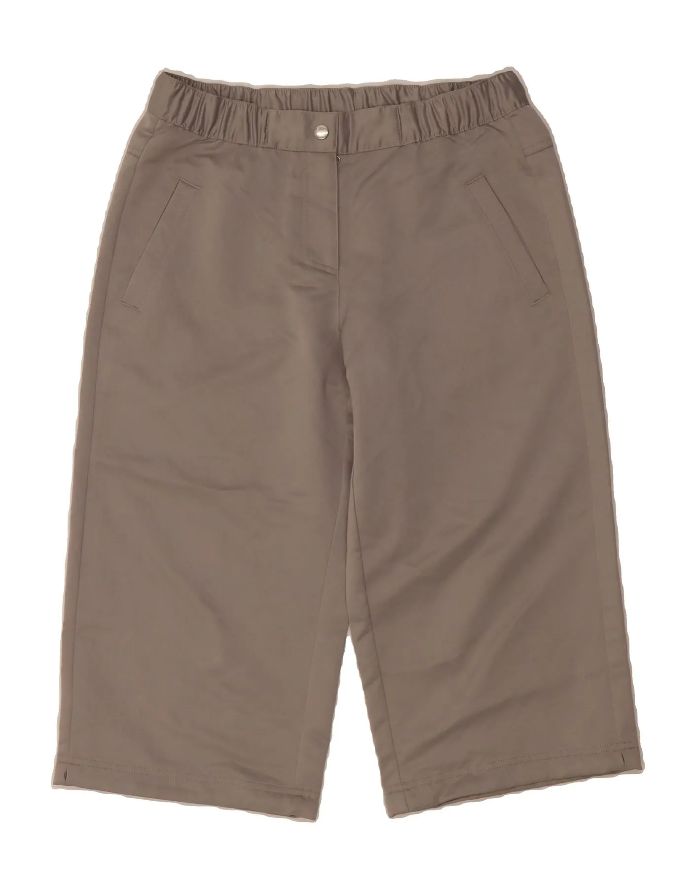 Low-waisted Versatile Style FRED PERRY Womens Bermuda Shorts UK 12 Medium W30  Grey Polyester