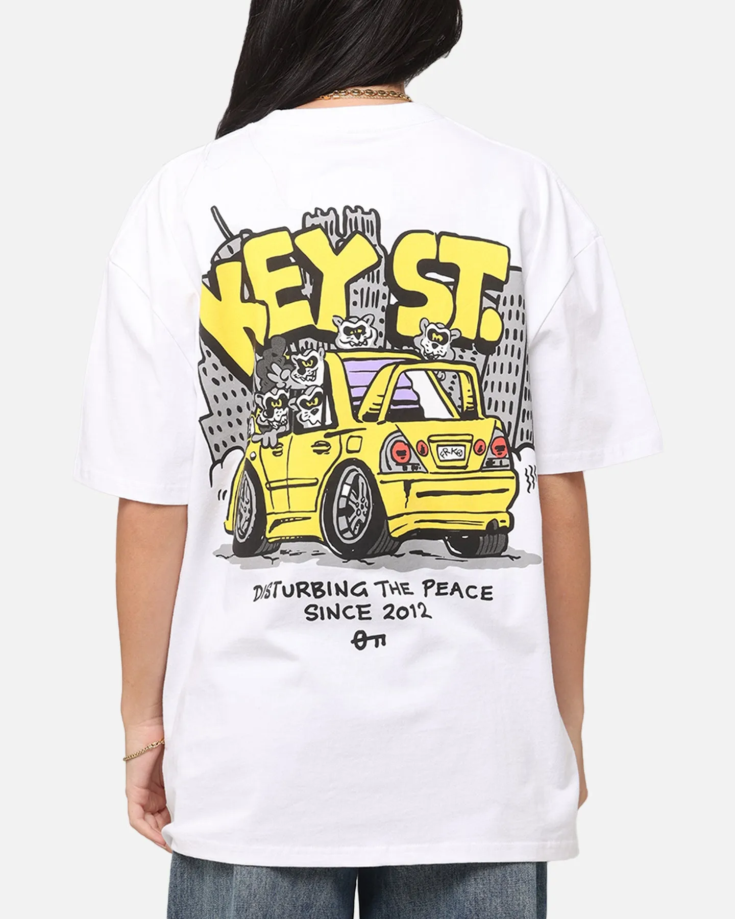 Seasonal Layer Fashion Comfort Key Street X FRKO Racoons T-Shirt White