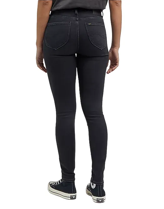 Lee pantalone in jeans leggero e morbido da donna Scarlett L626AE47 nero Traveler Gear Winter Warmth Smooth