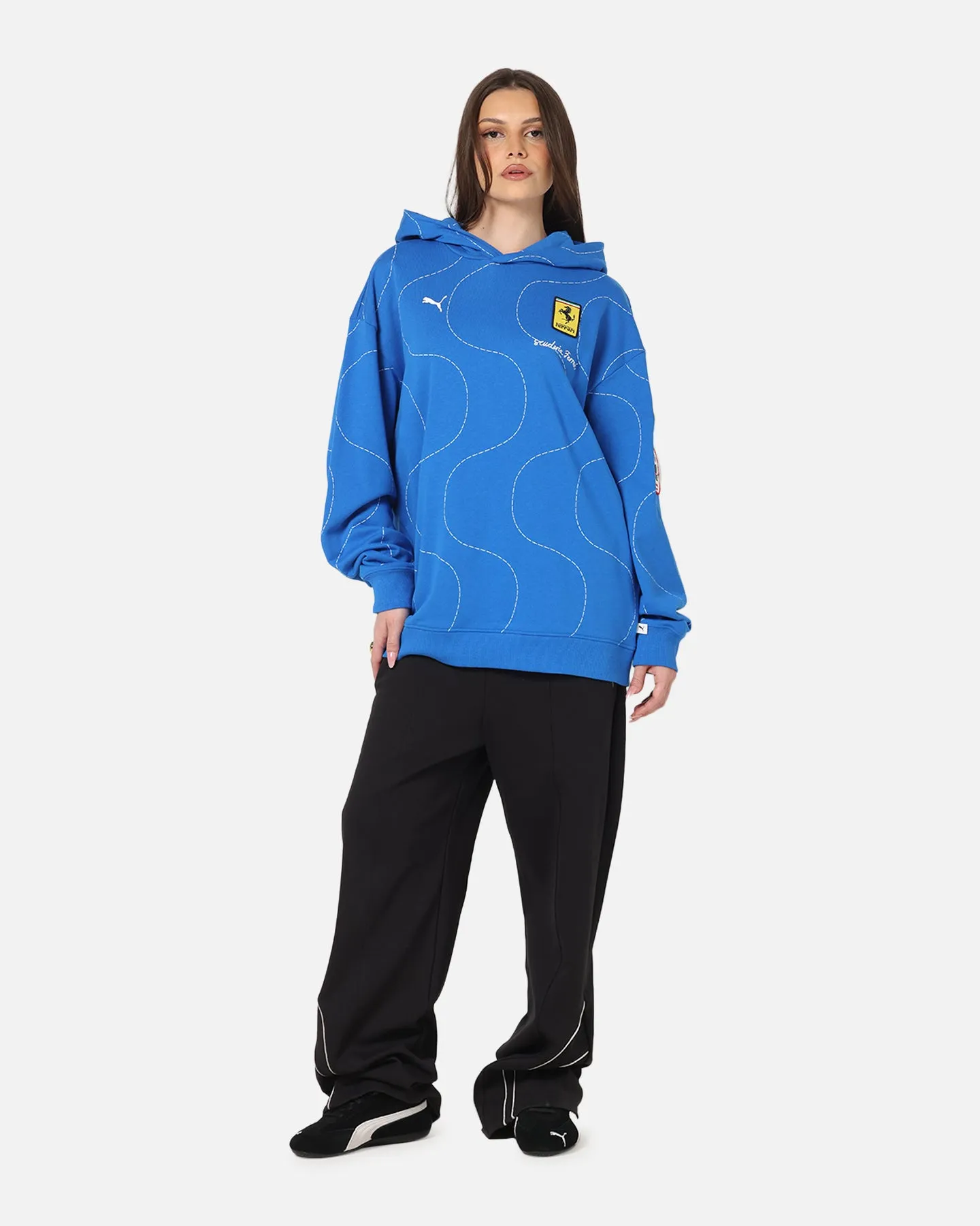 Seamless construction Puma X Scuderia Ferrari Monza Hoodie Steer Blue