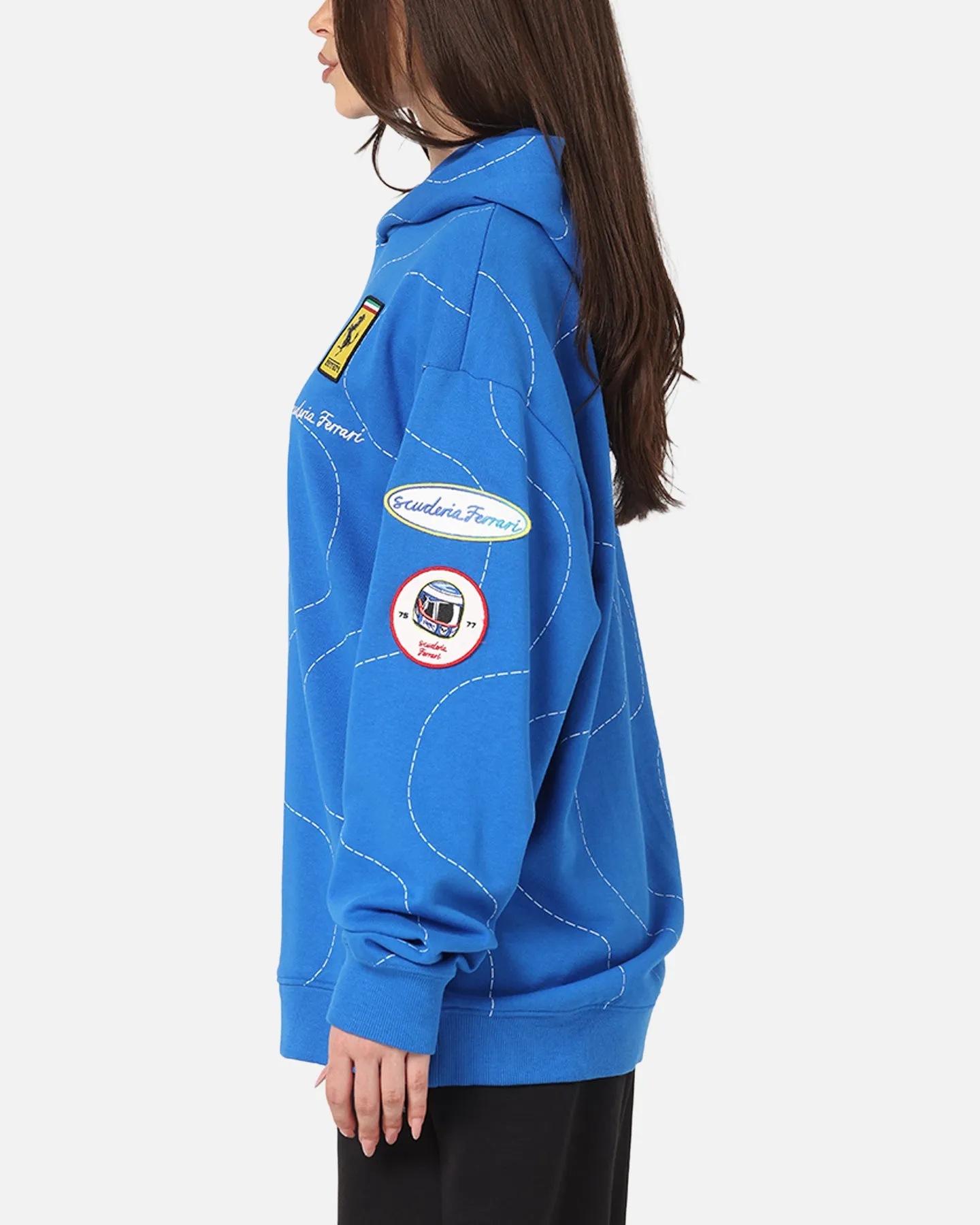 Puma X Scuderia Ferrari Monza Hoodie Steer Blue short sleeves Winter Night