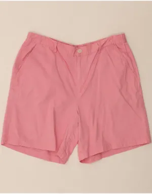 CHAPS Womens High Waist Chino Shorts US 14 XL W36  Pink Cotton Sporty Stretch Fit