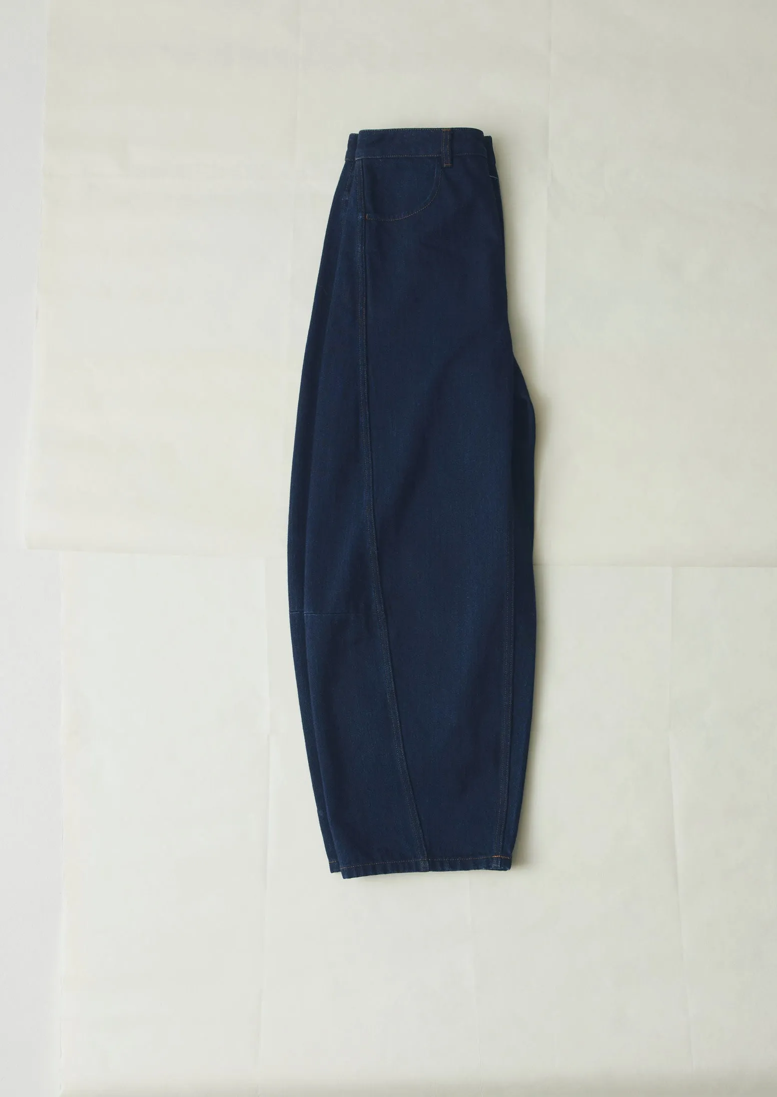 Twisted Seam Japanese Denim Pants | Indigo Twill Weave Texture