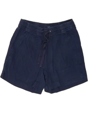 NAUTICA Womens Chino Shorts Small W28  Navy Blue Linen Chill Comfort Fit agriculture industry