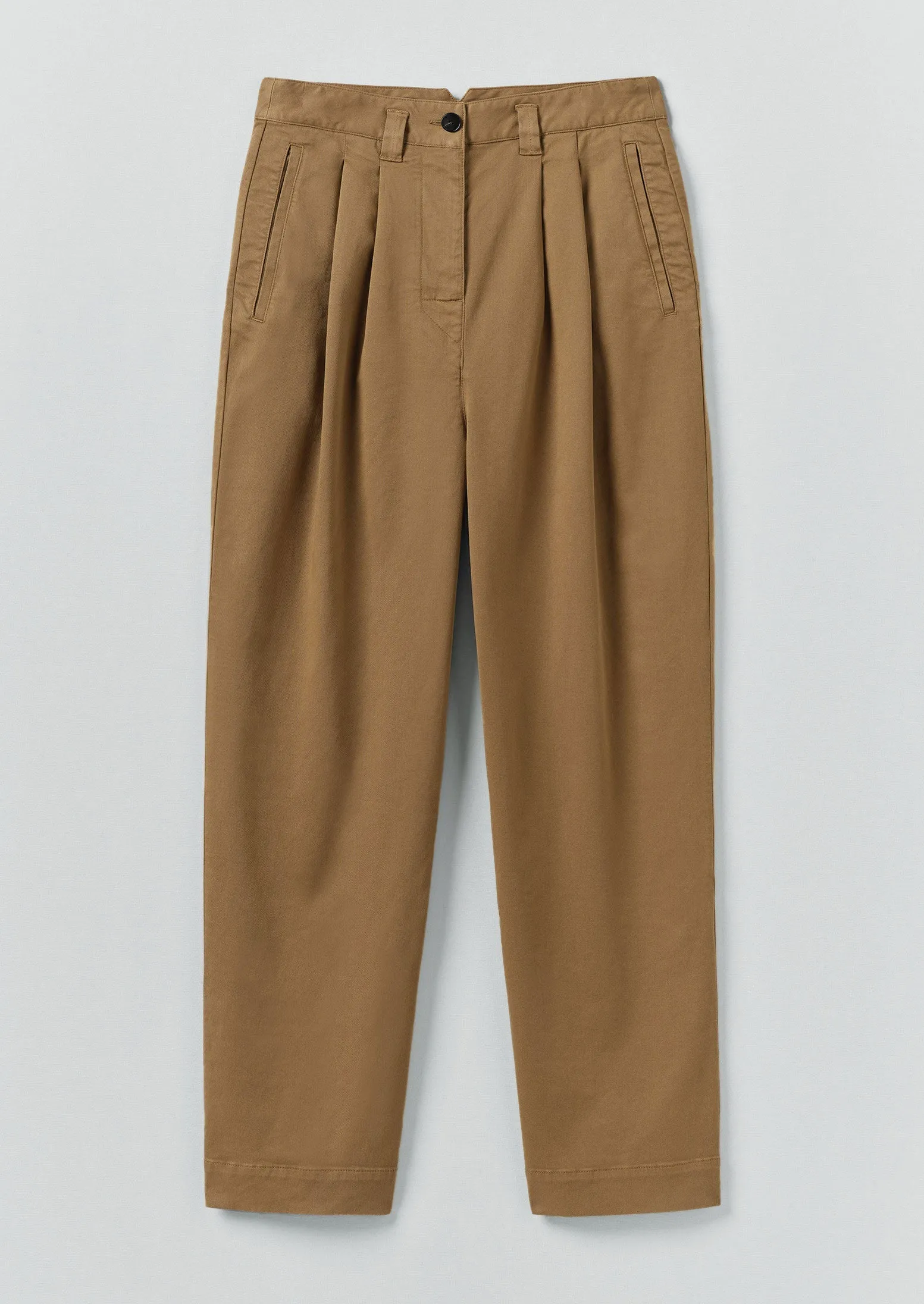 Essential Comfort Wear Cotton Pleat Front Pants | Warm Sand