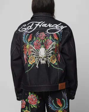 Mid-layer Fresh Look Ed Hardy Denim Jacket Raw Indigo