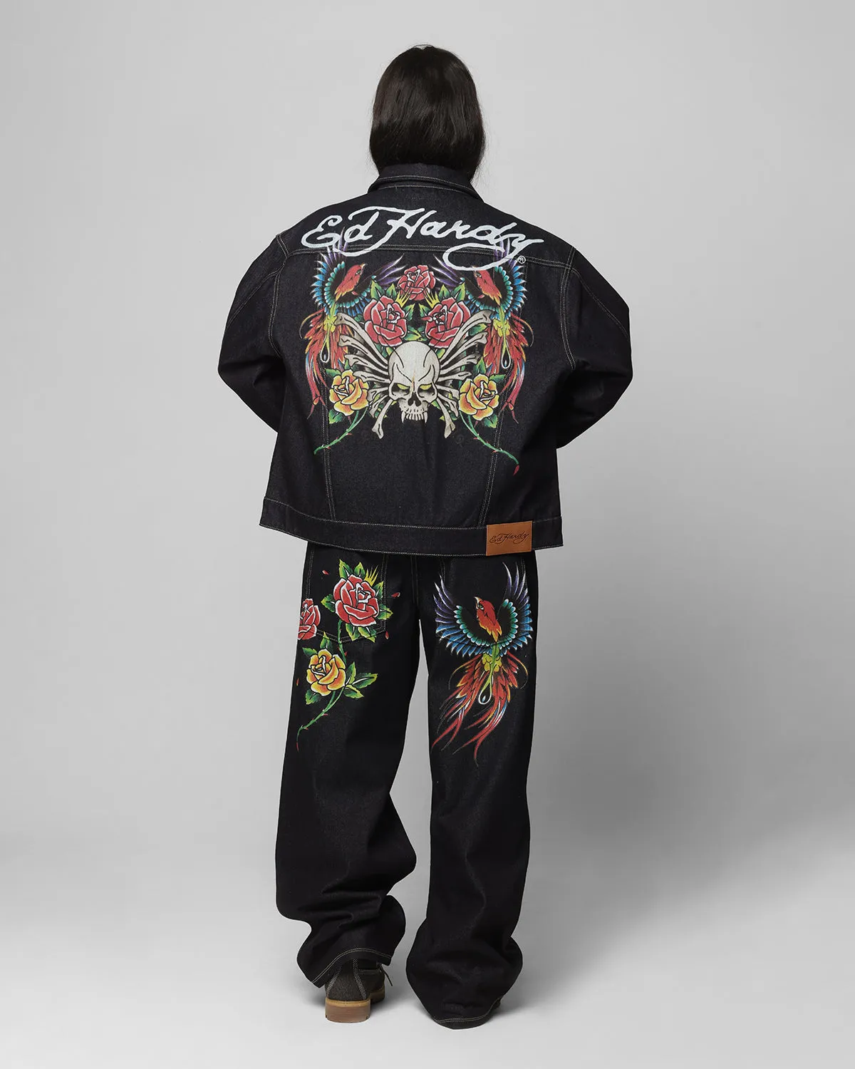 Model Performance Layer Ed Hardy Denim Jacket Raw Indigo