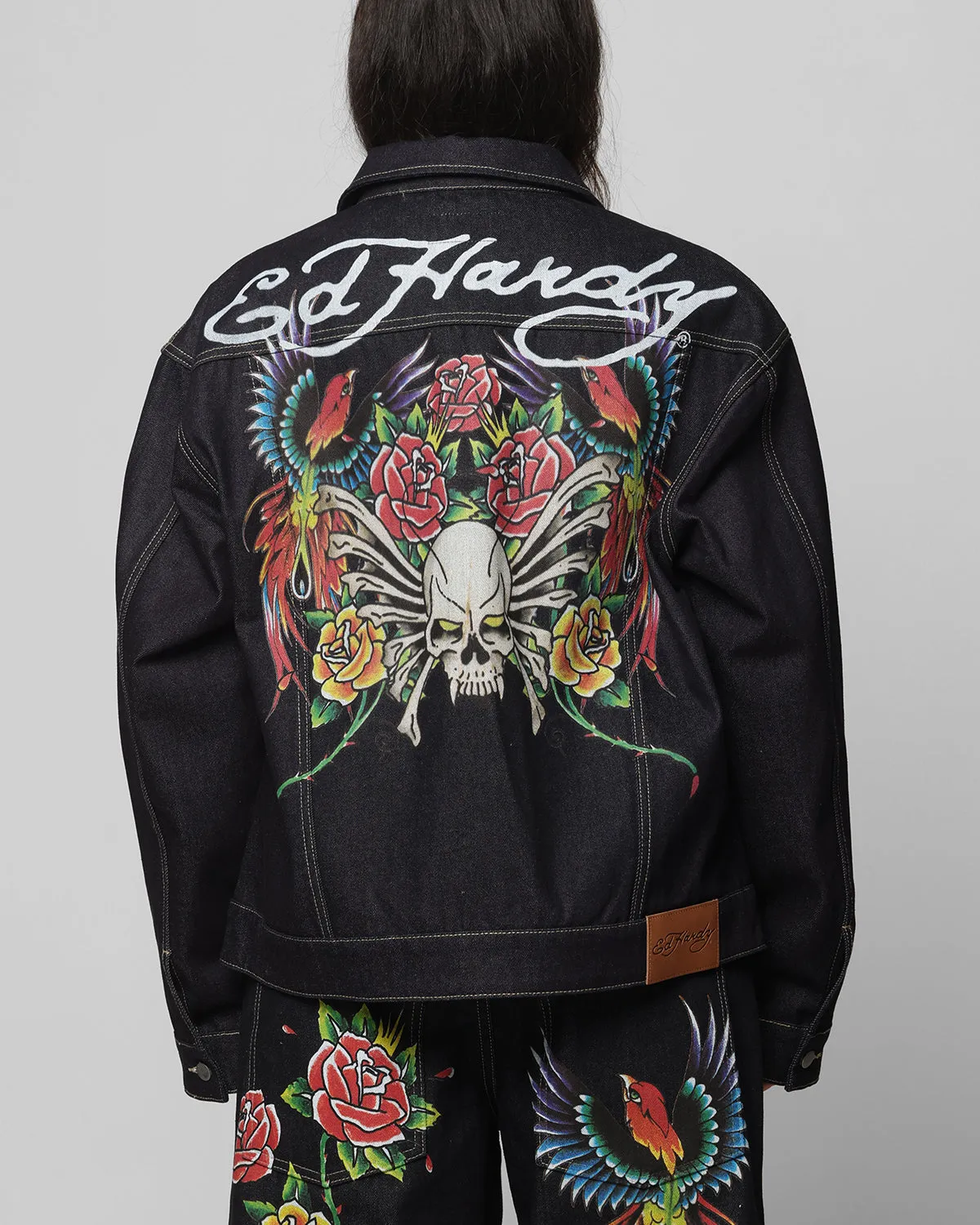 Mid-layer Fresh Look Ed Hardy Denim Jacket Raw Indigo