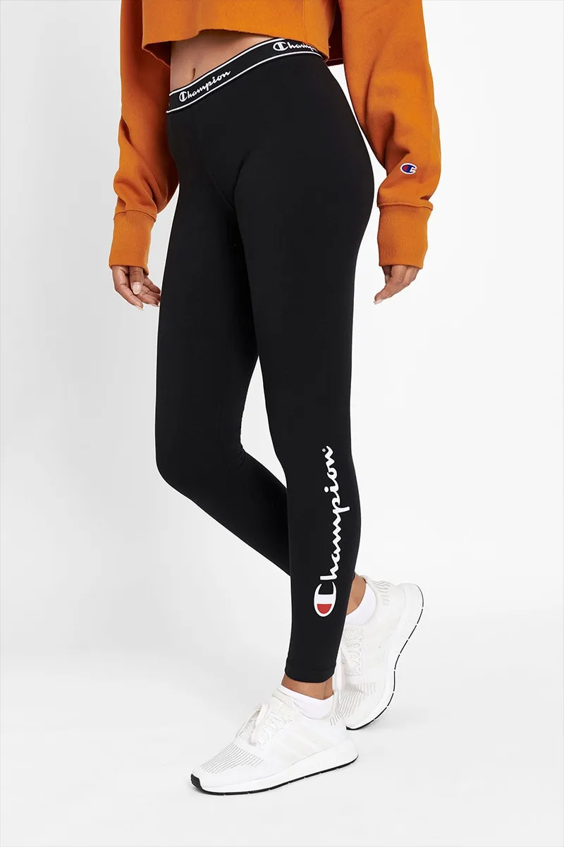 Champion Women??s Script Logo Tights Black Urban Utility