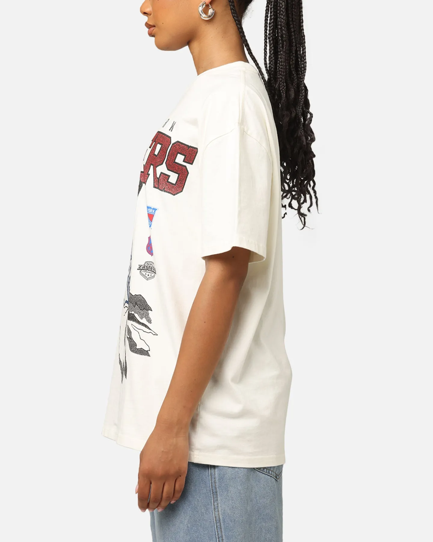 Culture Kings New York Rangers Heavy T-Shirt Off White Fashion Top DoubleStitchedHem