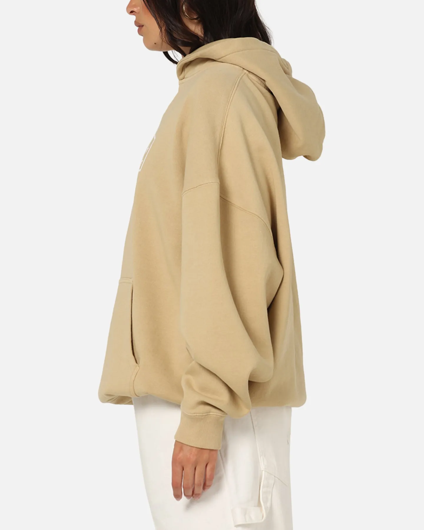 Logo Patch Minimalist Design Carre Block Star Hoodie Stone