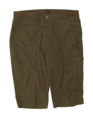 Breathable Waist Workwear LEE Womens Relaxed Fit Cargo Shorts US 16 2XL W38  Green Cotton