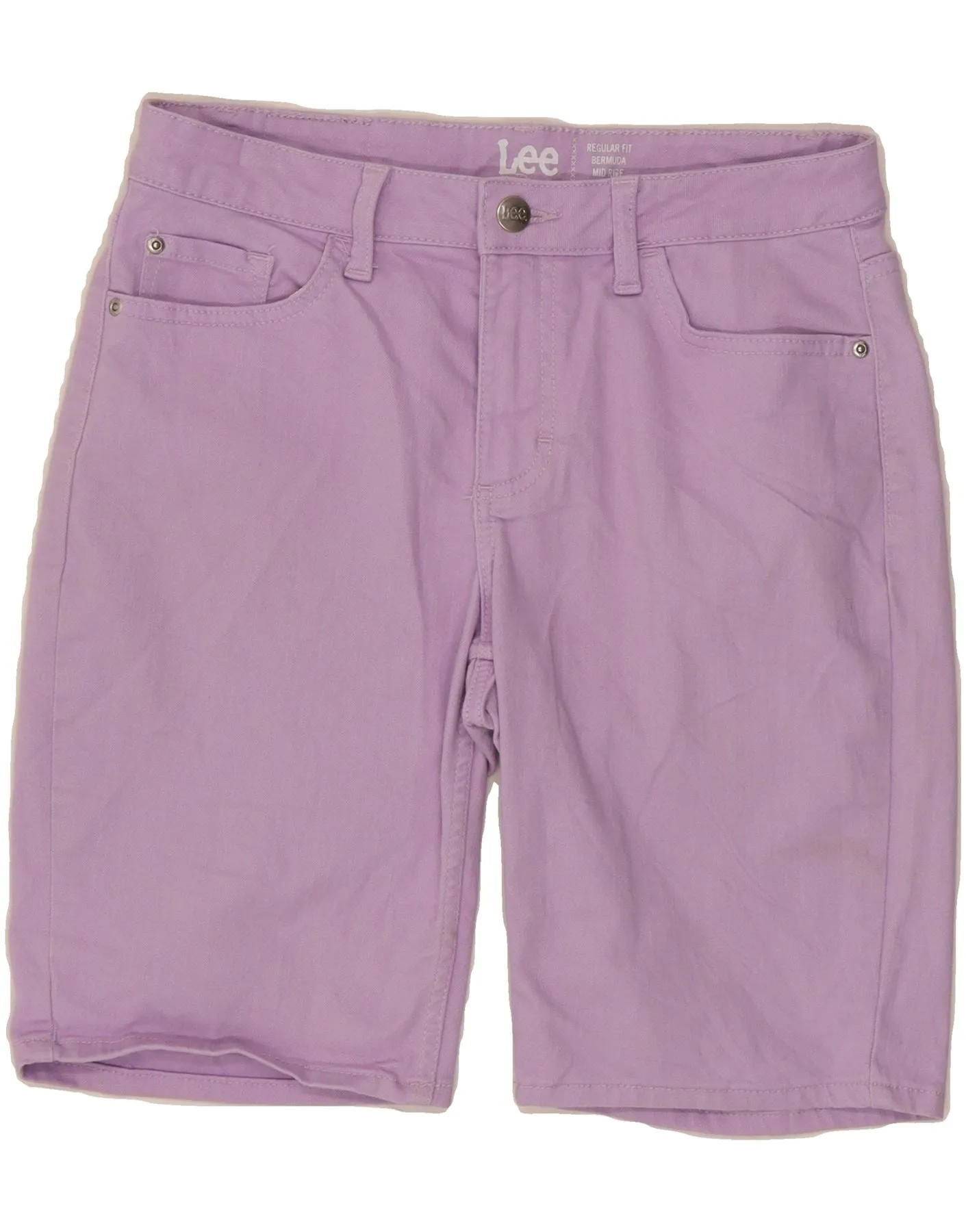Performance Ready Stretchable Waist LEE Womens Bermuda Mid Rise Regular Fit Casual Shorts W28 Medium Purple