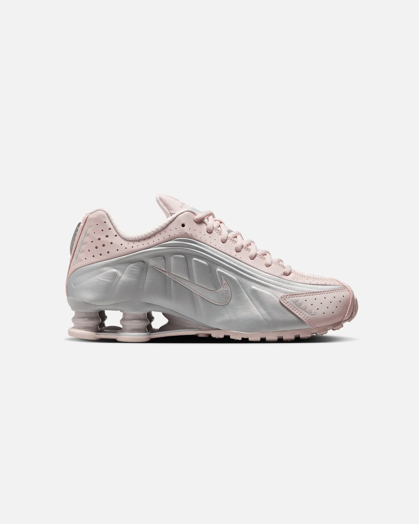 Nike Women's Shox R4 Barely Rose/Metallic Platinum Orthotic Ready Footbed Formal Mode