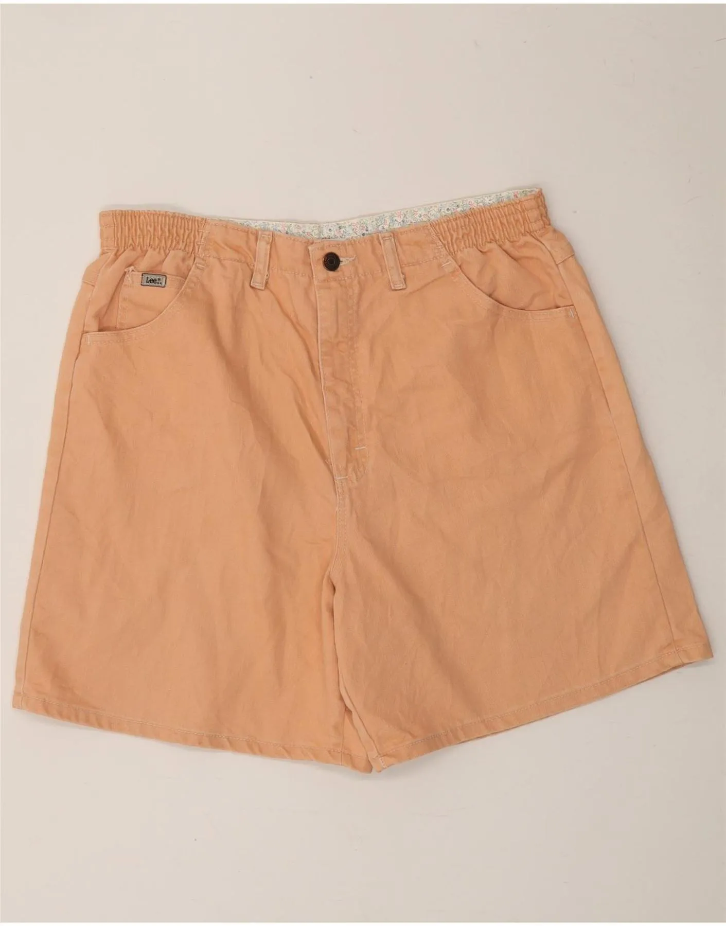 LEE Womens High Waist Denim Shorts US 16 2XL W34  Pink Cotton Breathable Comfort Urban Flex