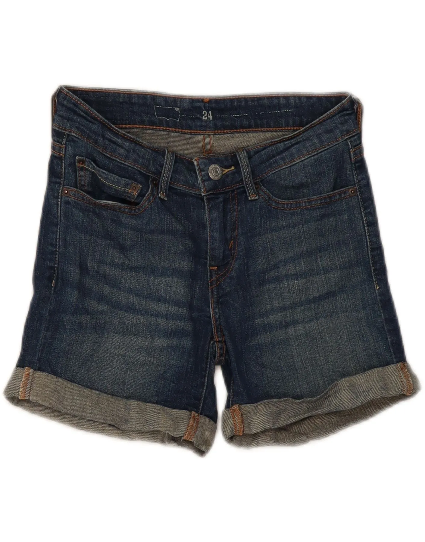 LEVI'S Womens Denim Shorts W24 XS Blue Cotton Quick Fit Weekend Style