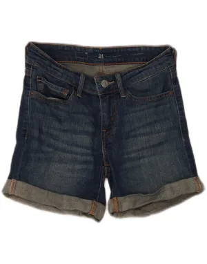 LEVI'S Womens Denim Shorts W24 XS Blue Cotton Quick Fit Weekend Style