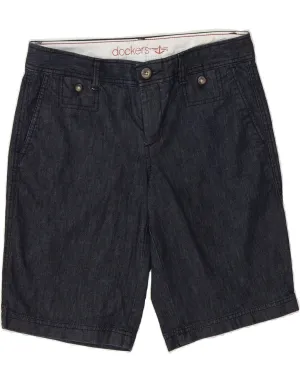 DOCKERS Womens Chino Shorts US 4 Small W30 Navy Blue Cotton Comfort waistband