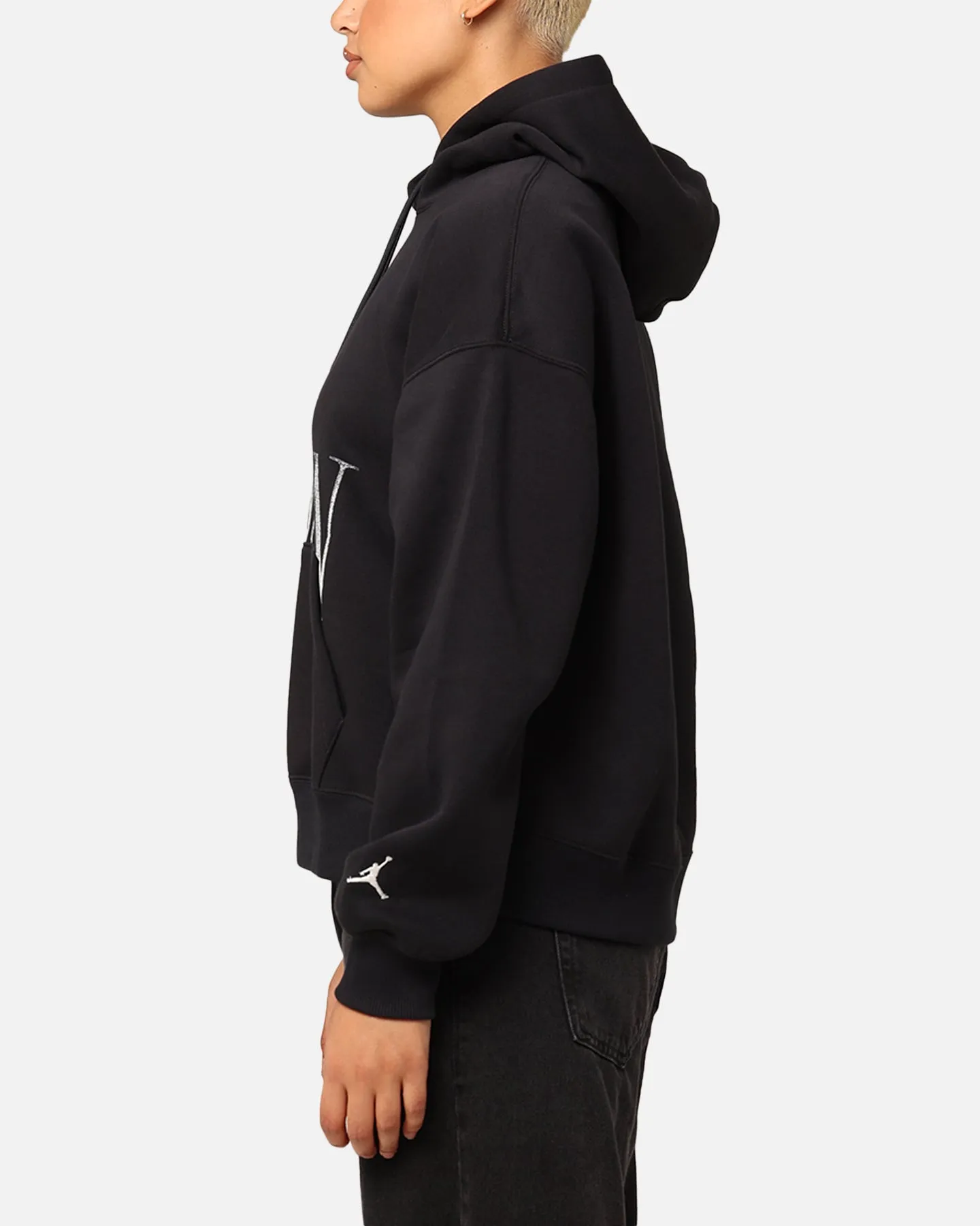 Jordan Women's Brooklyn Fleece Pullover Hoodie Black/Sail Zebra like