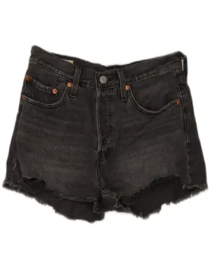 LEVI'S Womens 501 Denim Shorts W26 Small Grey Cotton Multi Pocket Design Fade Resistant Material