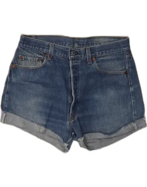 Reinforced Stitching Anti Slip Waistband VINTAGE Womens Denim Shorts W34 Large Blue