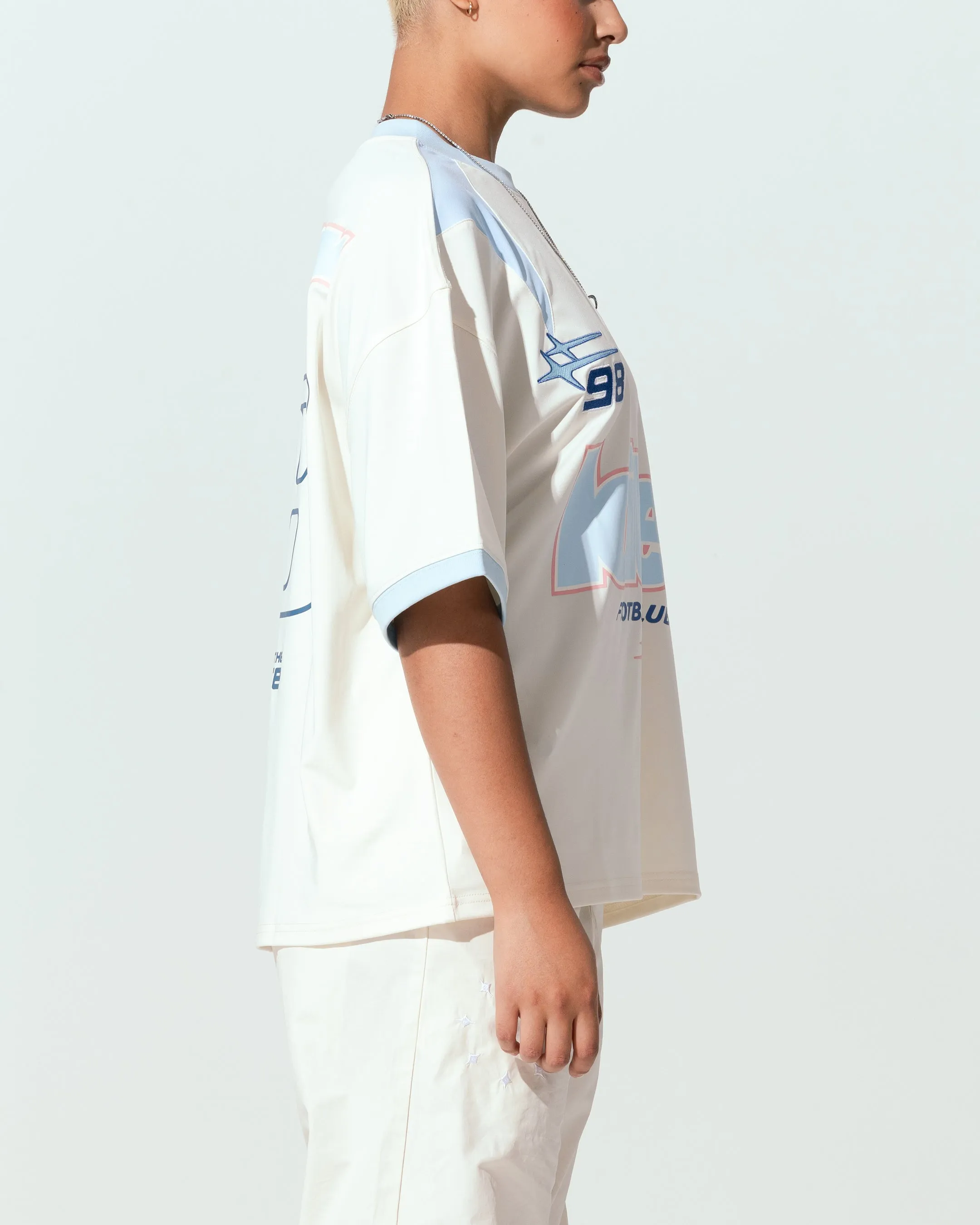 Loiter Tournament Jersey Off White/Blue BreathableFabric