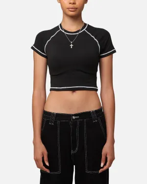 City Casual Versatile Comfort Wear XXIII Women's Boiler Room Crop T-Shirt Black