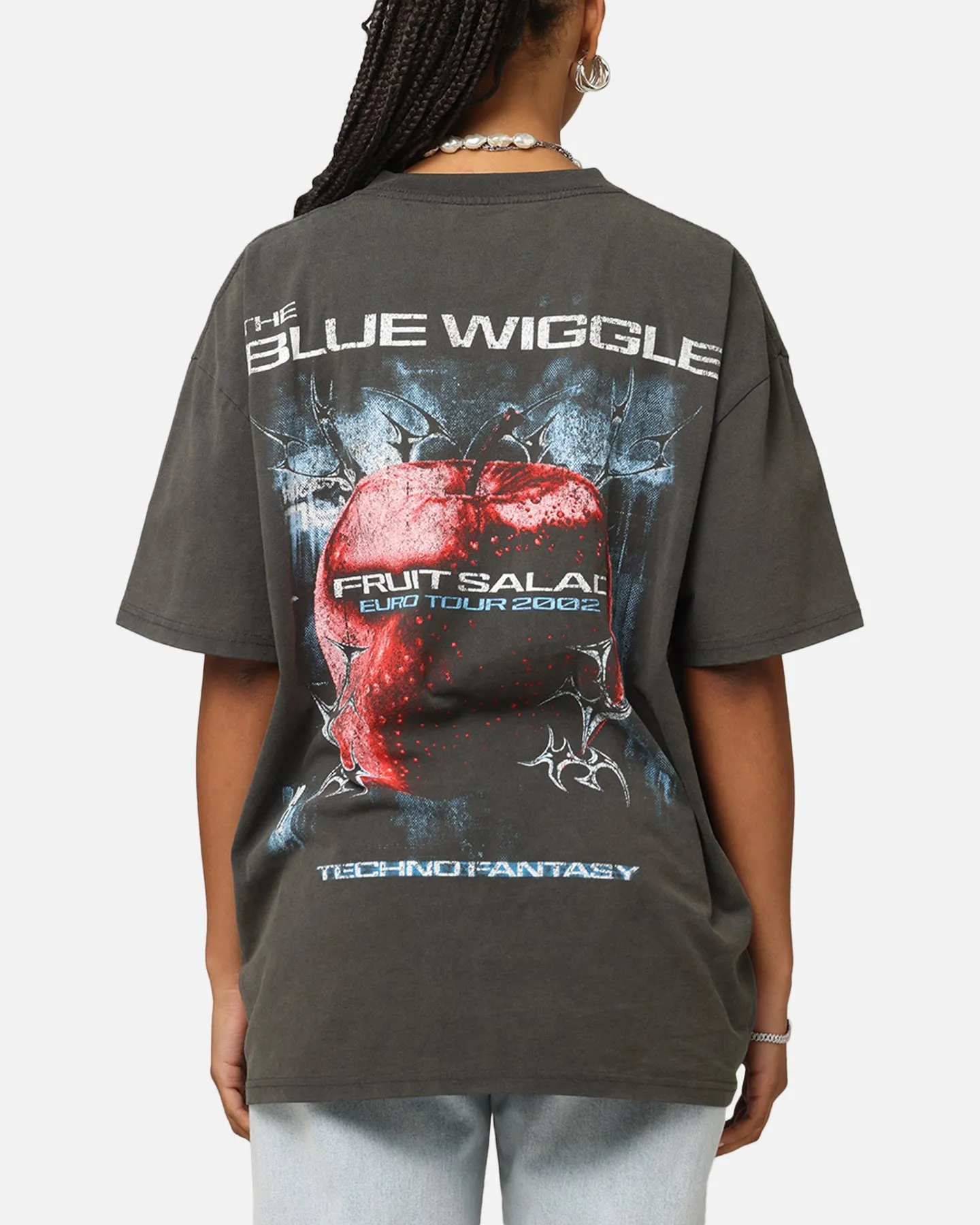 Goat Crew X The Wiggles Blue Wiggle Heavy T-Shirt Black Wash UVProtectionFinish Durable Collar Construction