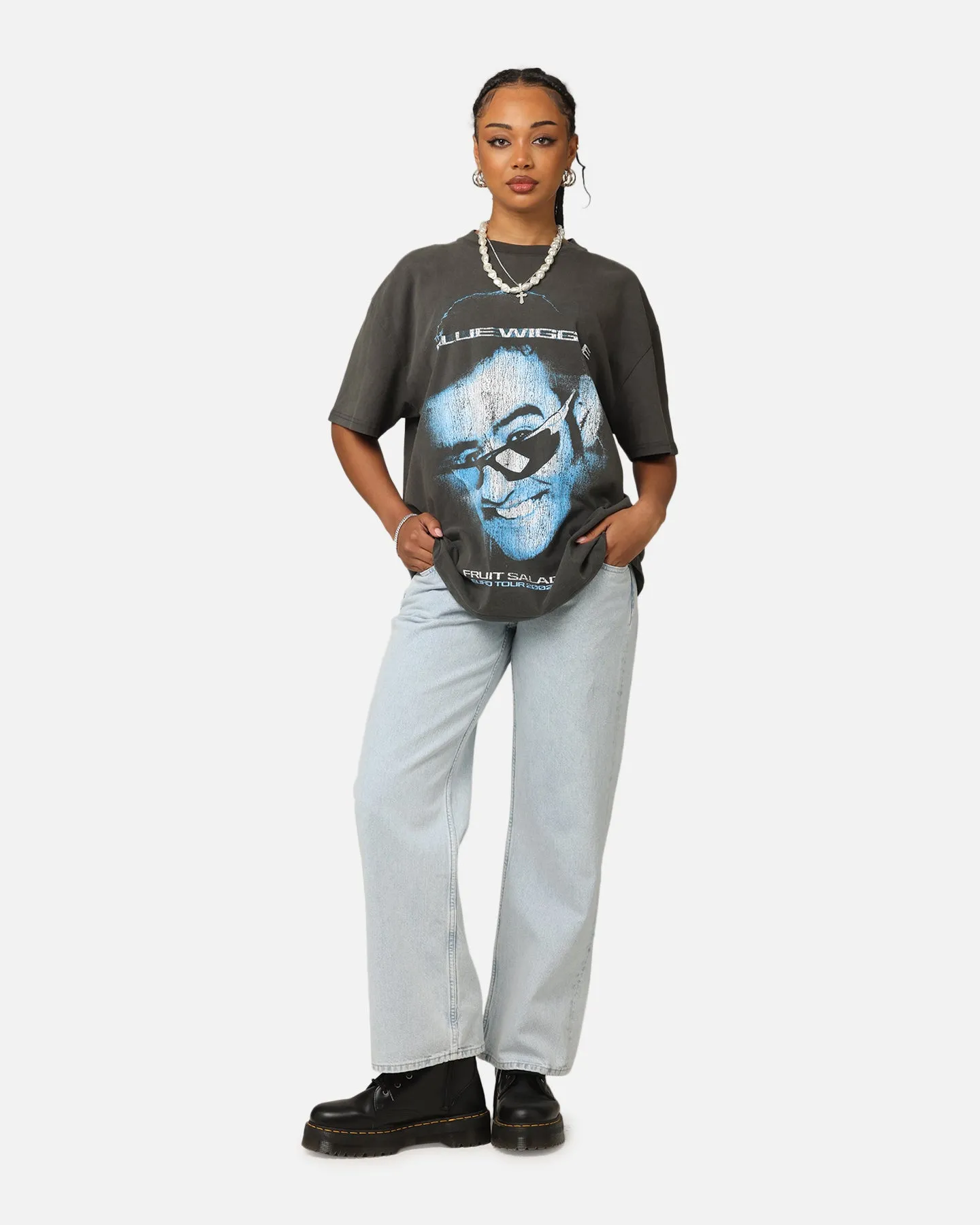 Goat Crew X The Wiggles Blue Wiggle Heavy T-Shirt Black Wash Cool Fit Chic and Cozy Wear