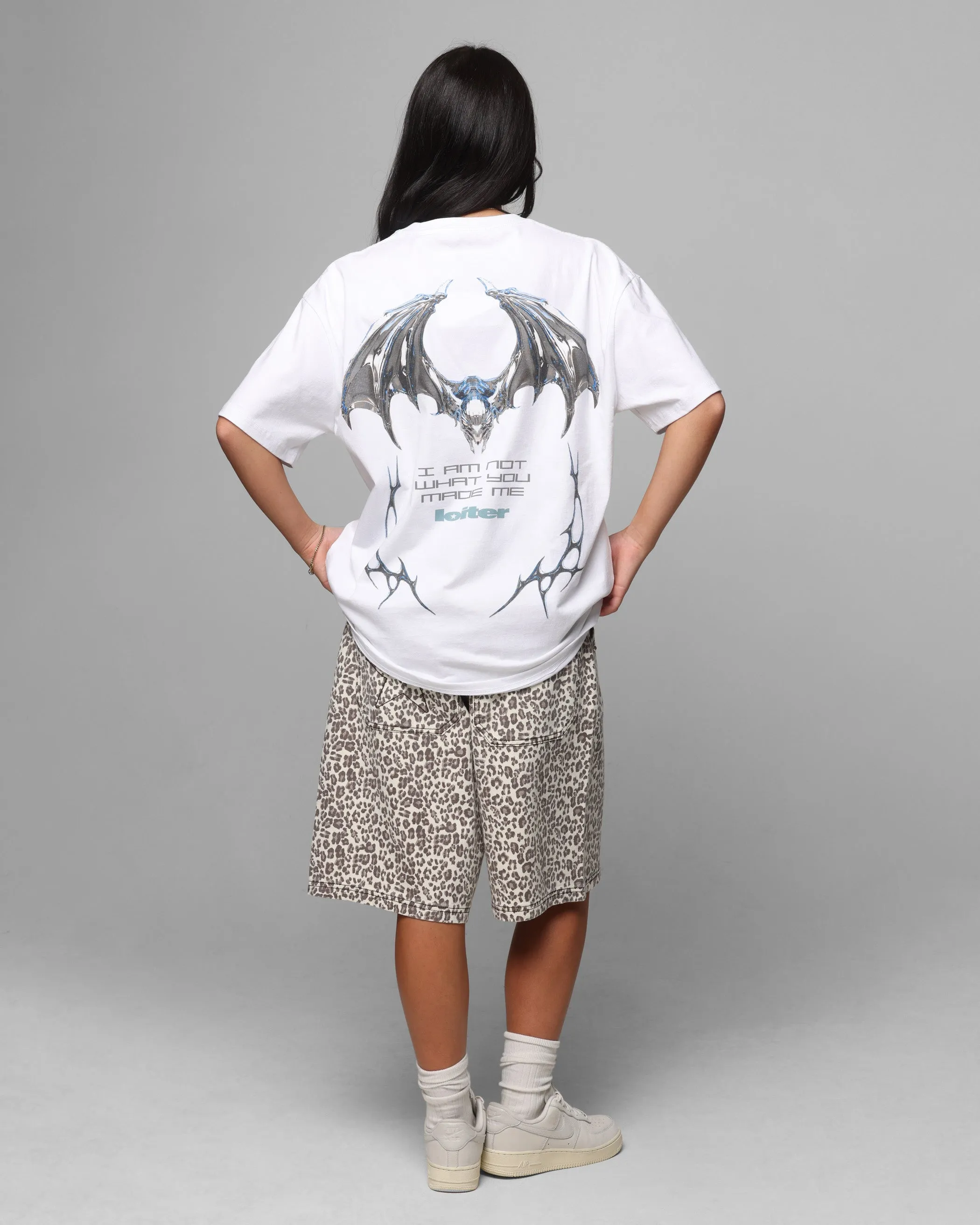 Loiter Chrome Deceiver T-Shirt White Organic Cotton Blend Durable Stitching