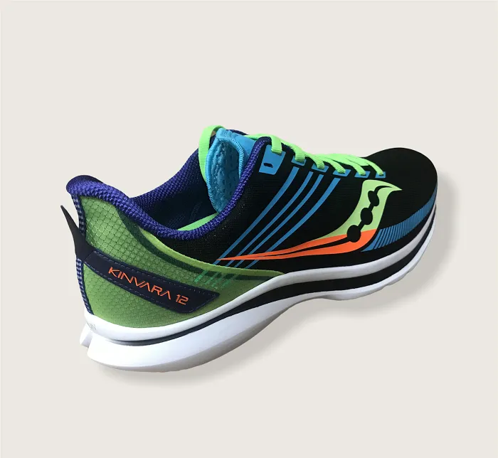 Padded collar design Saucony scarpa da corsa da uomo Kinvara 12 S20619 25 nero verde azzurro