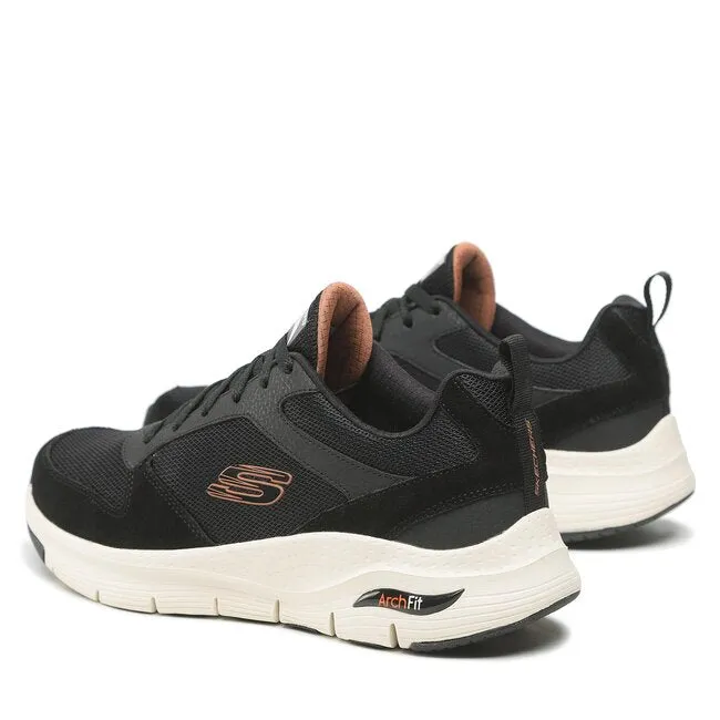 Skechers scarpa sneakers da uomo Arch Fit Servitica 232101 BLK nero Toe Cap