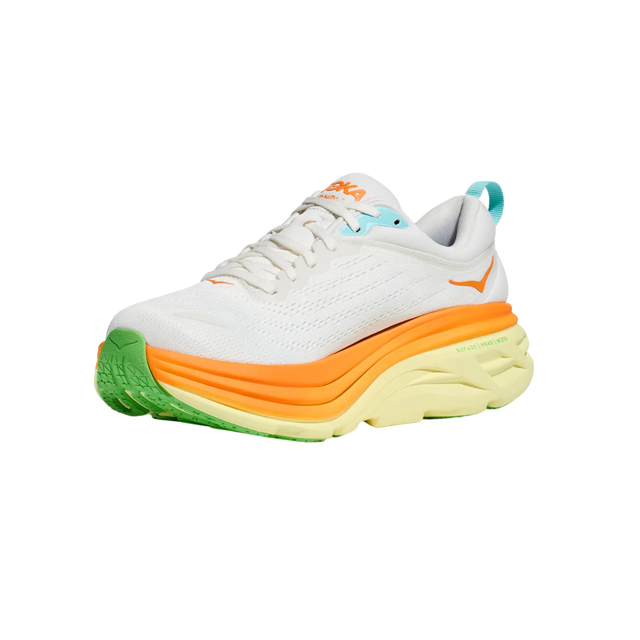 Hoka One One scarpa da corsa da uomo Bondi 8 1123202/BNCS bianco sole Breathable Vamp Design Shock Absorption Cushion
