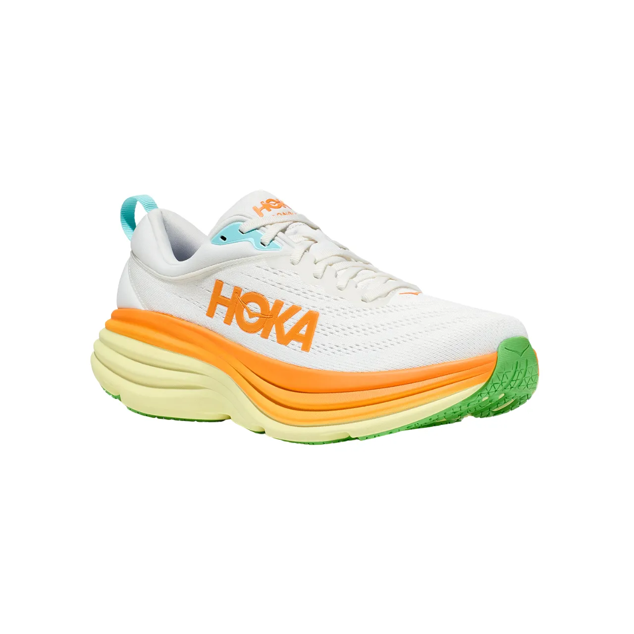 Hoka One One scarpa da corsa da uomo Bondi 8 1123202/BNCS bianco sole Torsional Support Frame Lightweight Outsole Design