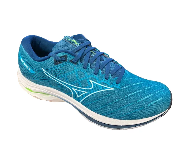 Mizuno scarpa da corsa da uomo Wave Inspire 18 J1GC224402 blu marocco bianco Oversized Cushioning