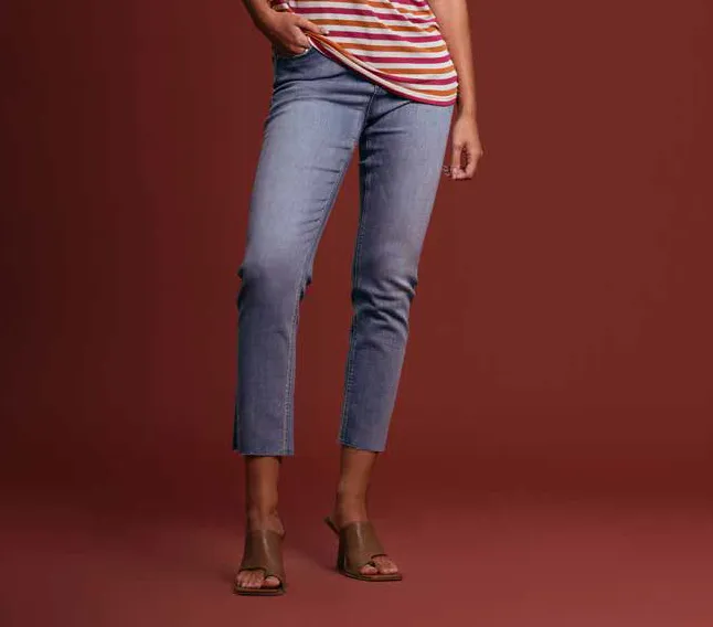 Refined Detail Griffai pantalone jeans da donna Mam lavaggio medio DGP3257 denim