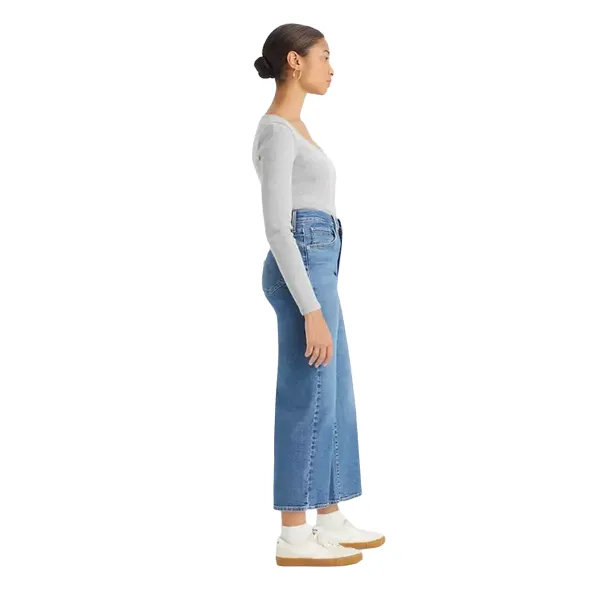 Levi's pantalone jeans da donna a vita alta e gamba larga High-Rise Wide-Leg 729700018 blu chiaro Street Ready